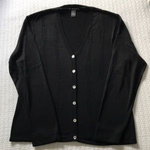 Black silk cardigan